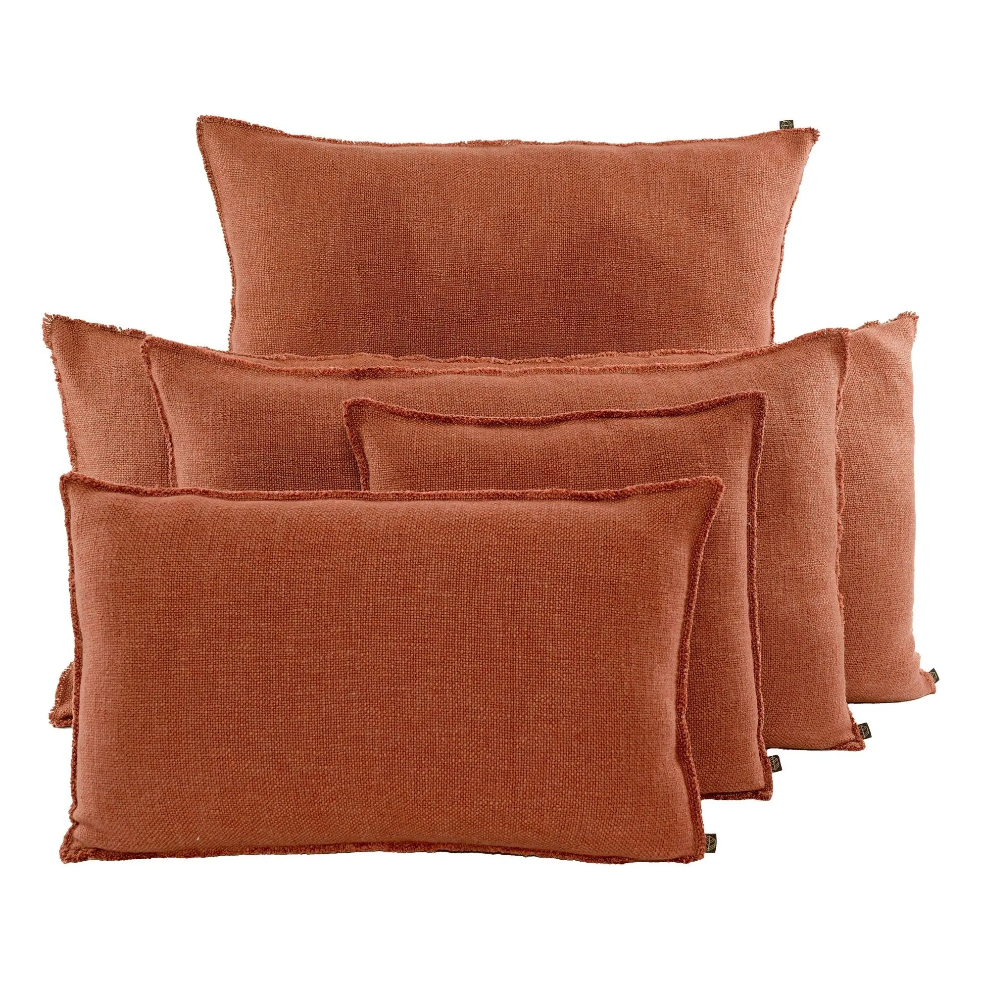 Haomy Brick Red California Linen Cushion Cover