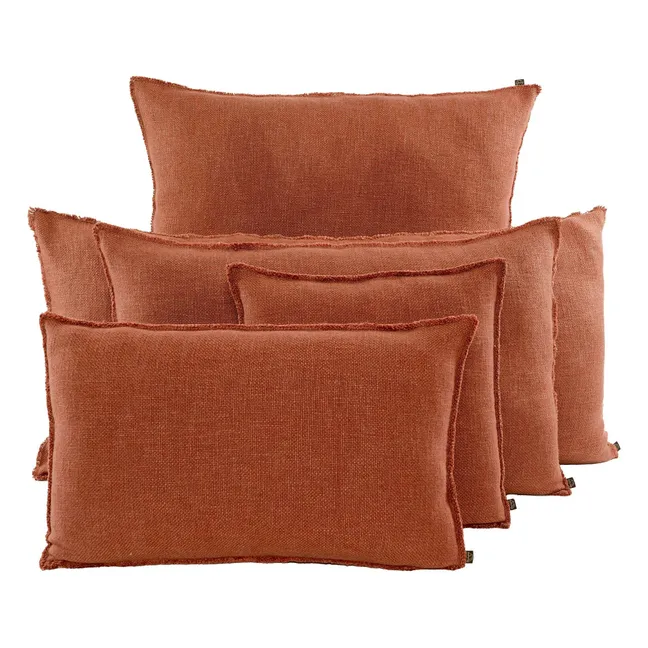 California linen cushion cover | Brick red