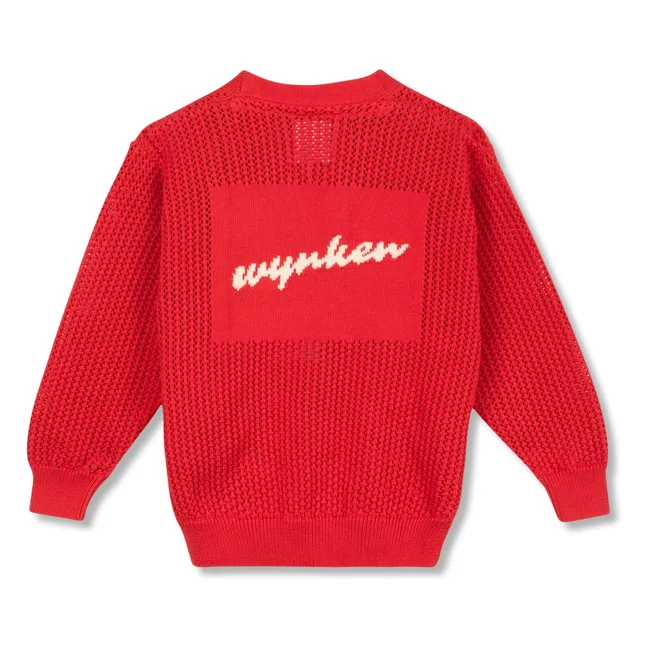 Cardigan Uni Coton Bio | Rouge