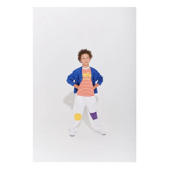 Wynken Striped Organic Cotton T-shirt | Orange