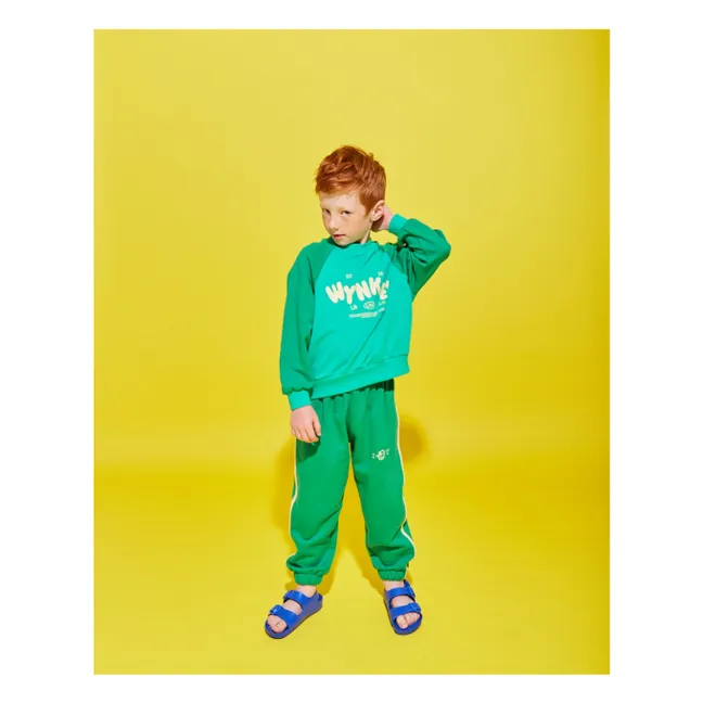 Organic Cotton Contrast Jogger | Green