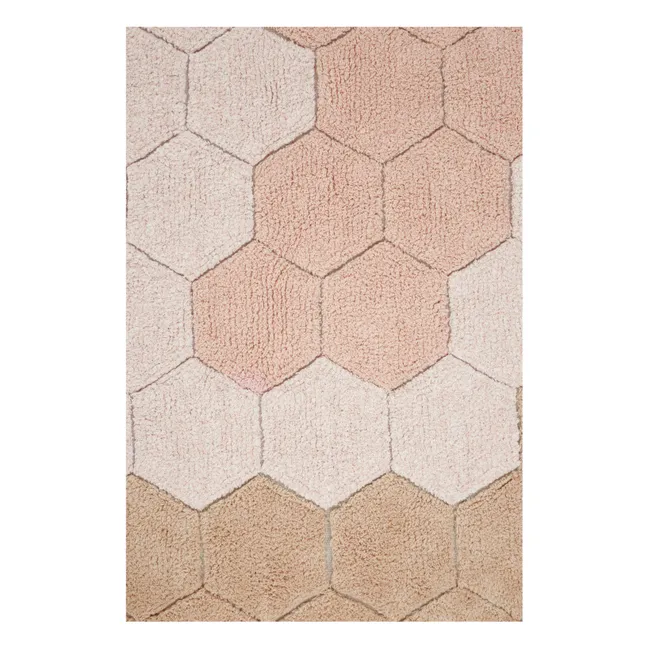 Alfombra redonda de nido de abeja | Rosa