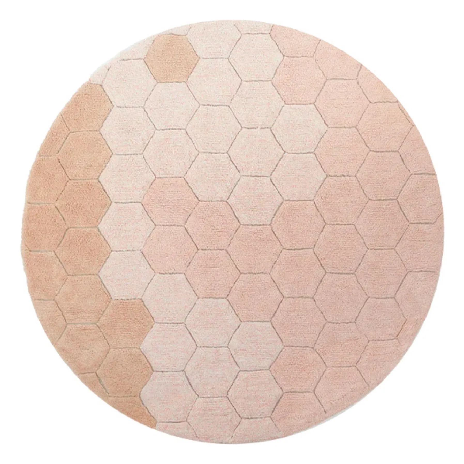 Lorena Canals Pink Honeycomb Round Carpet