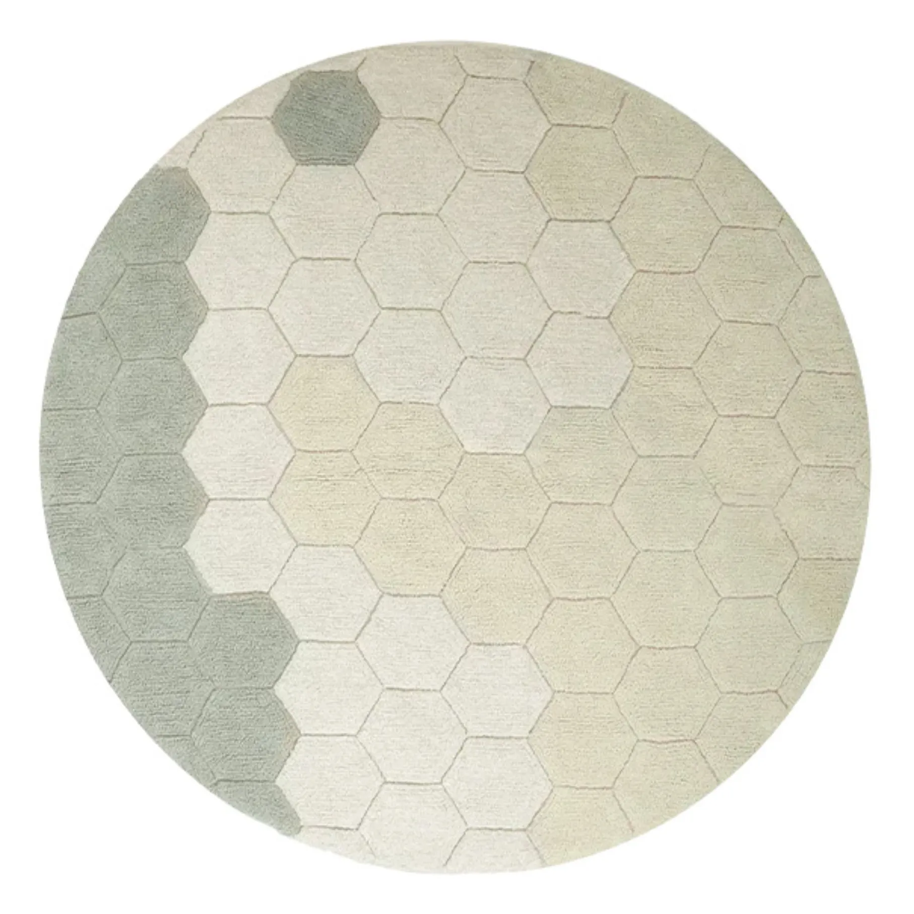 Lorena Canals Grey Blue Honeycomb Round Carpet