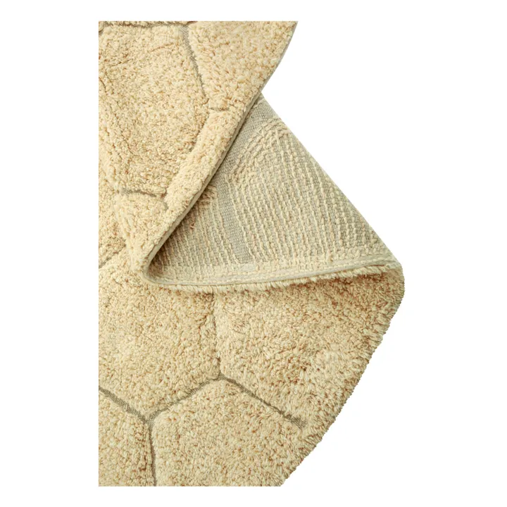 Honeycomb round carpet | Golden sand- Product image n°4