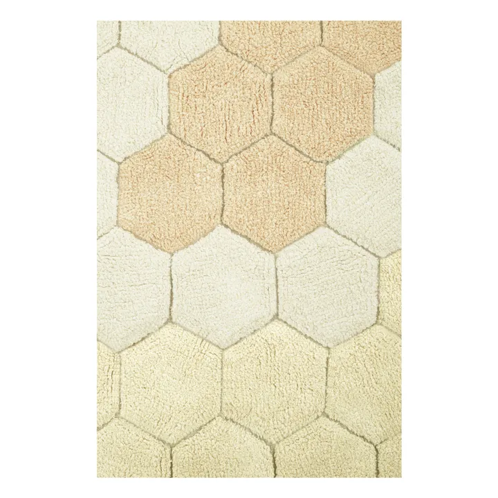 Honeycomb round carpet | Golden sand- Product image n°3