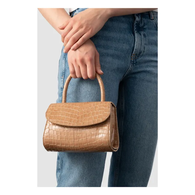 Sac Mini 2.0 Cuir Embossé Crocodile | Beige