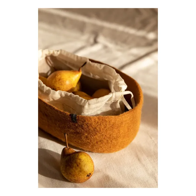 Felt storage basket | Caramel