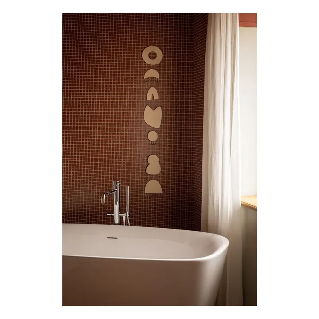 Chakra mobile in quilted felt | Ecru