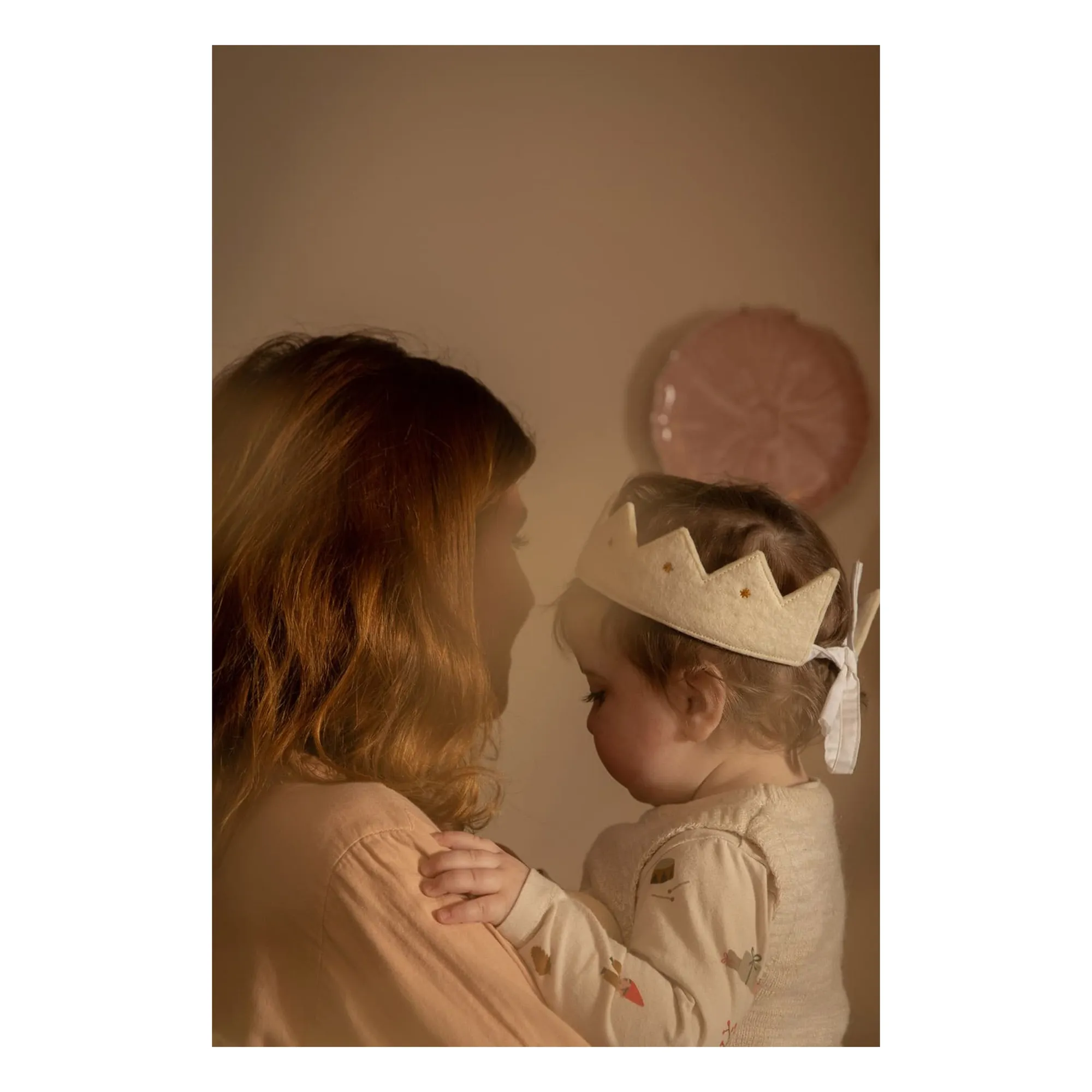 Couronne Kumari en feutre | Ecru- Image produit n°1