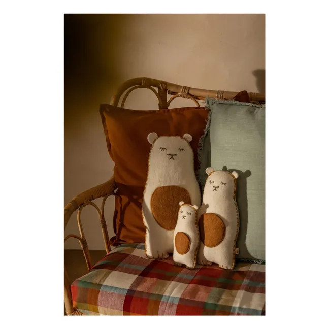 Pasu Grizzly felt cushion | Ecru