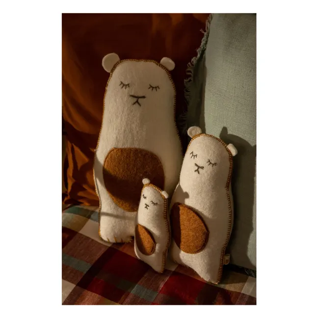 Coussin Pasu Grizzly en feutre | Ecru
