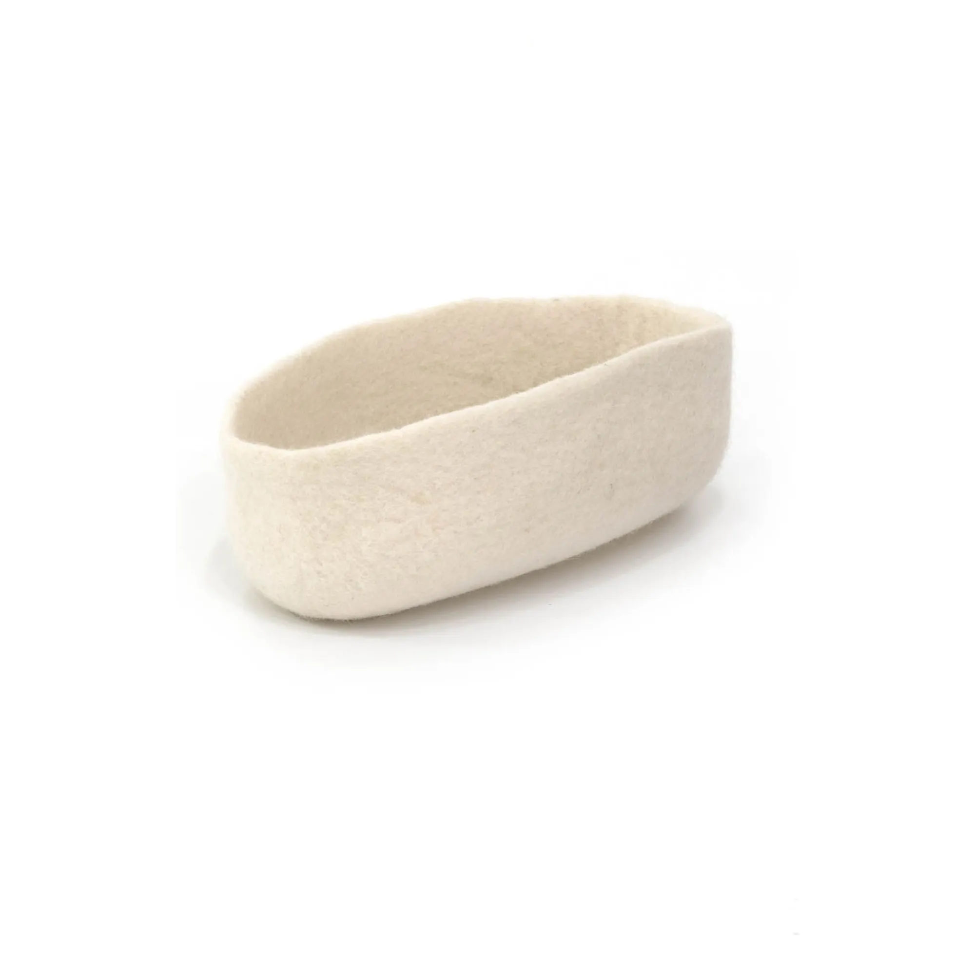 Muskhane Ecru Felt Storage Basket