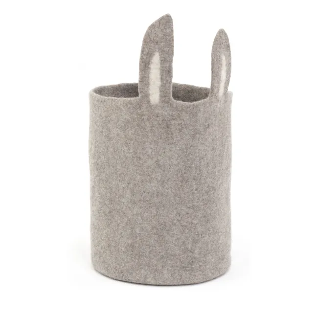 Bunny felt storage basket | Heather grey