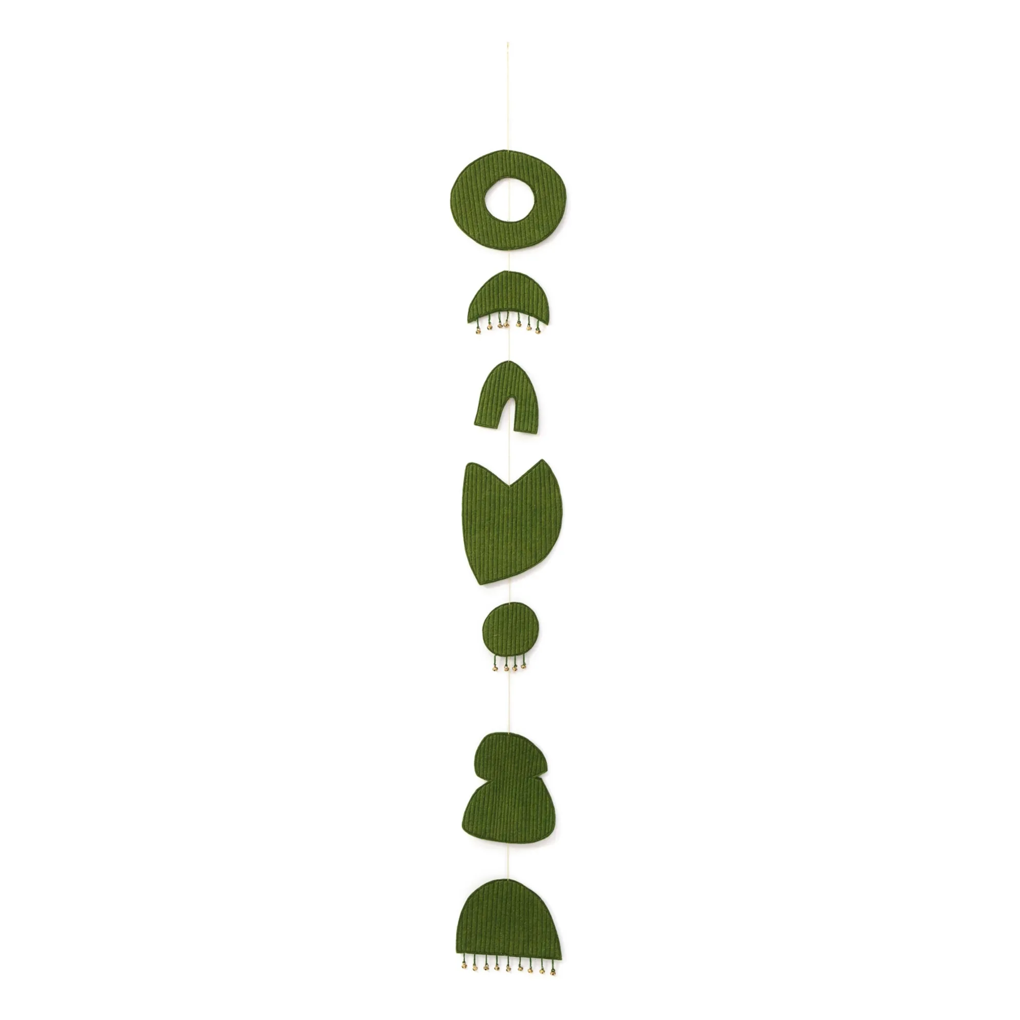 Muskhane Dark Green Chakra Mobile In Quilted Felt
