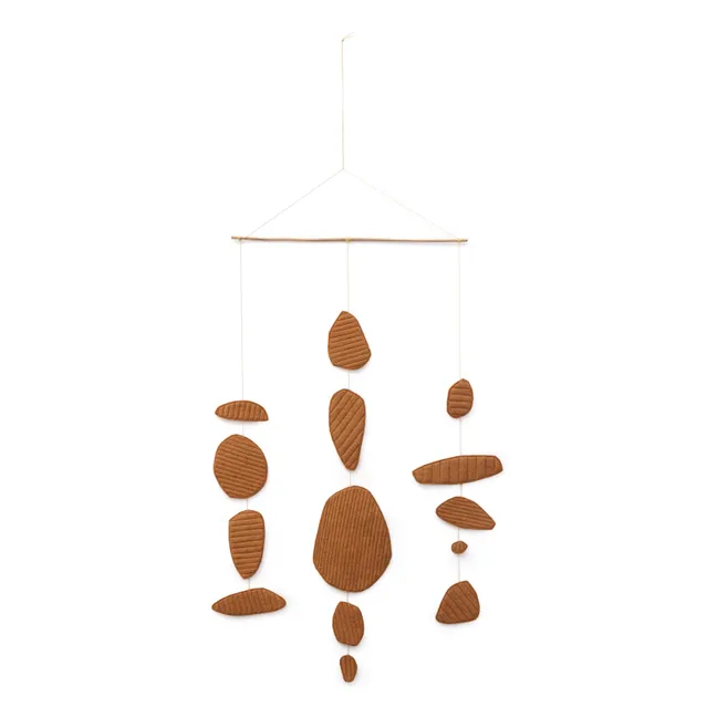 Mobiletto Pebbles in feltro trapuntato | Caramello