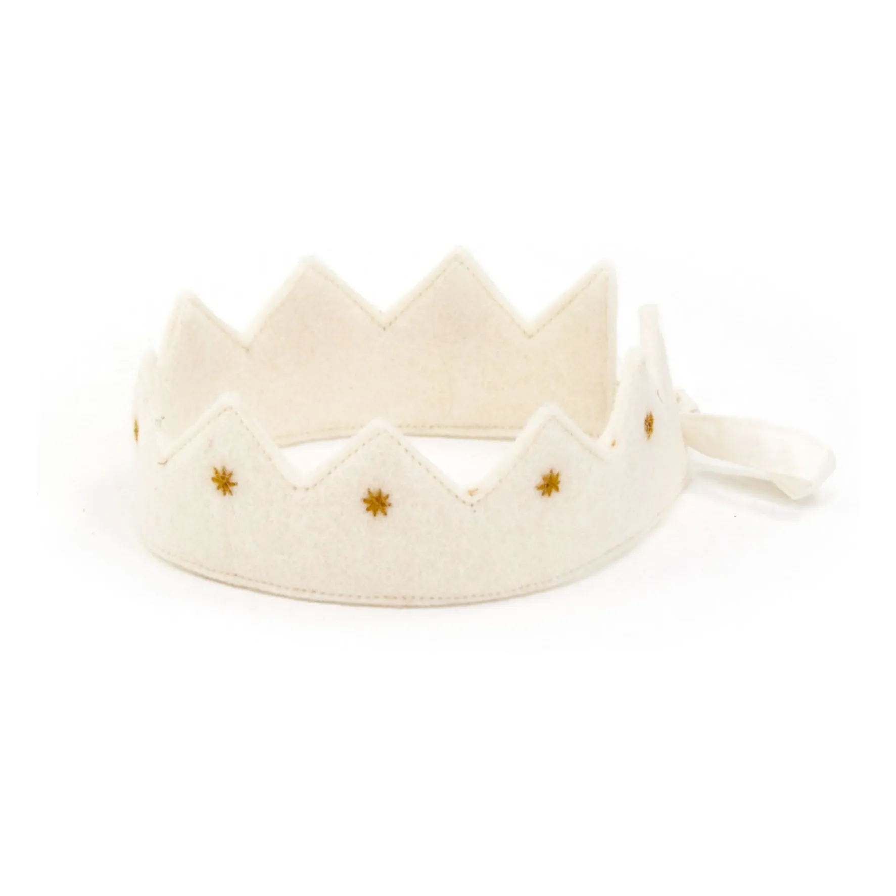 Couronne Kumari en feutre | Ecru- Image produit n°0