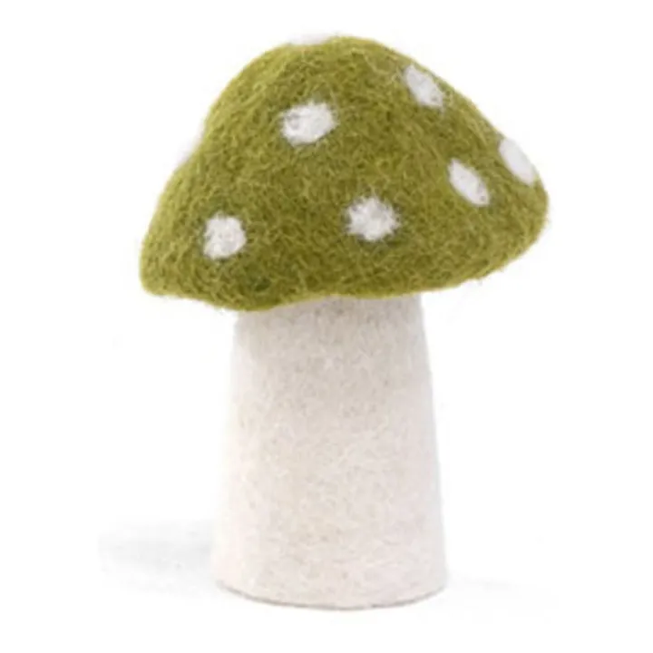 Dotty felt mushrooms - Set of 3 | Green- Product image n°0