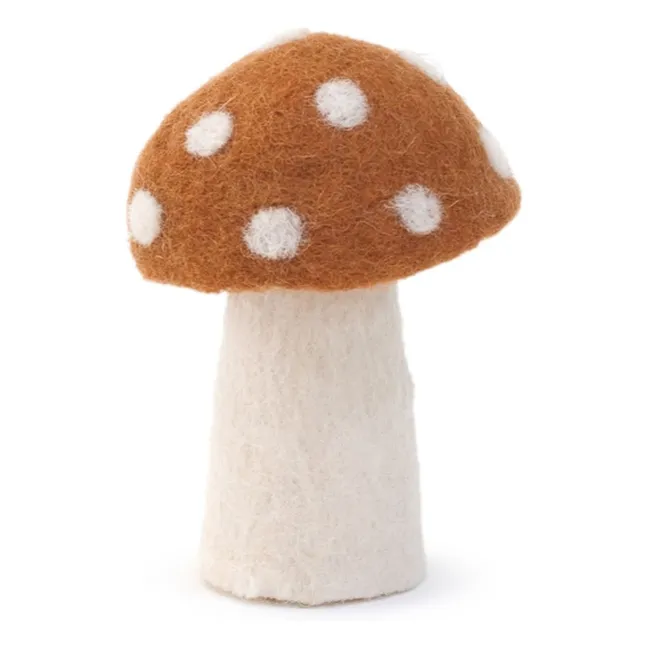 Dotty felt mushrooms - Set of 3 | Caramel