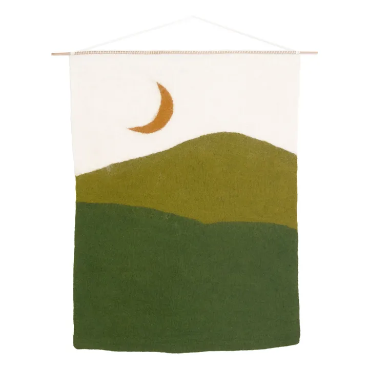 Midnight felt wall hanging | Olive- Product image n°0
