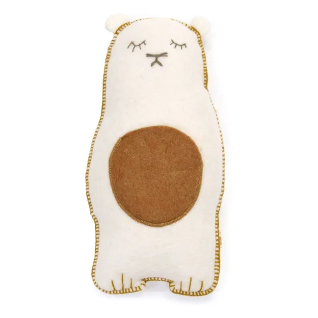 Pasu Grizzly felt cushion | Ecru