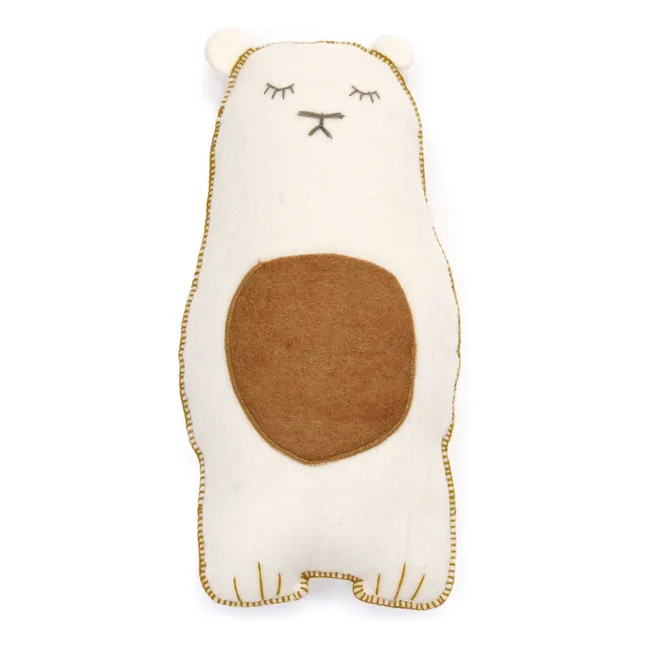 Coussin Pasu Grizzly en feutre | Ecru