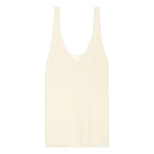 Ultrafine Seamless Tank Top Cashmere and Silk | Natural