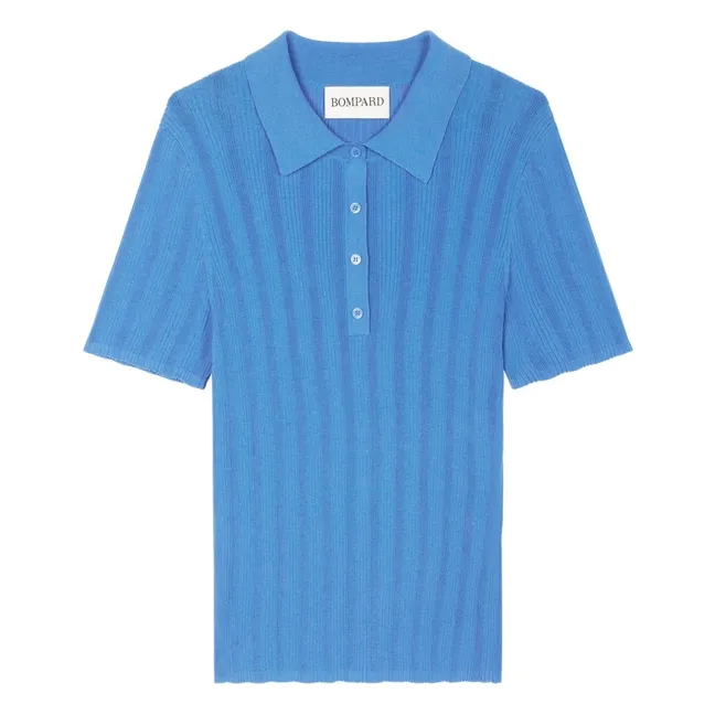 Polo Côtelé Coton | Bleu