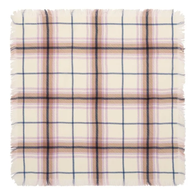 Mini Bufanda Cuadrada Tartán Cachemira | Malva