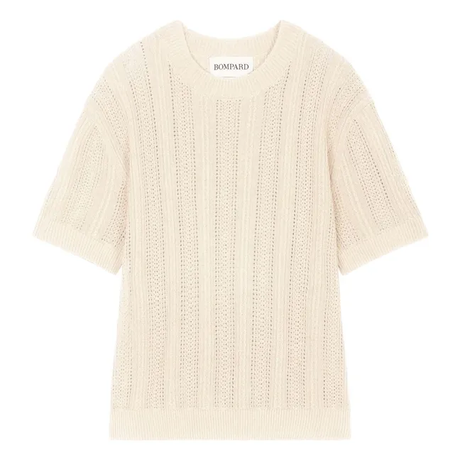 Pull Pointelle Cachemire et Soie | Naturel