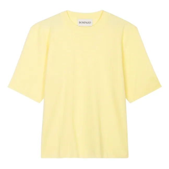 Camiseta slim fit de algodón y cachemira | Amarillo Limón