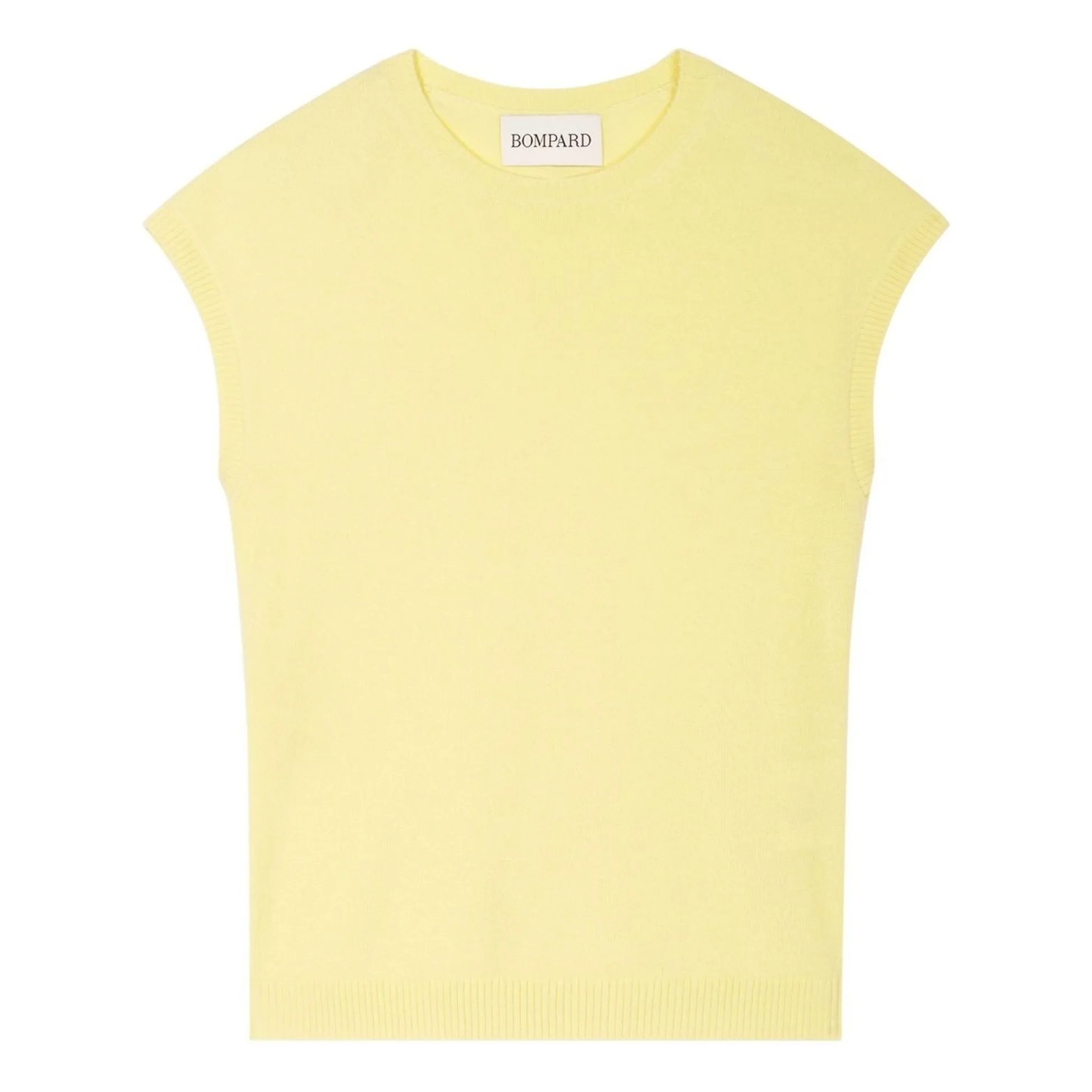 Bompard Women's Lemon Yellow Short-Sleeved Cashmere Sweater