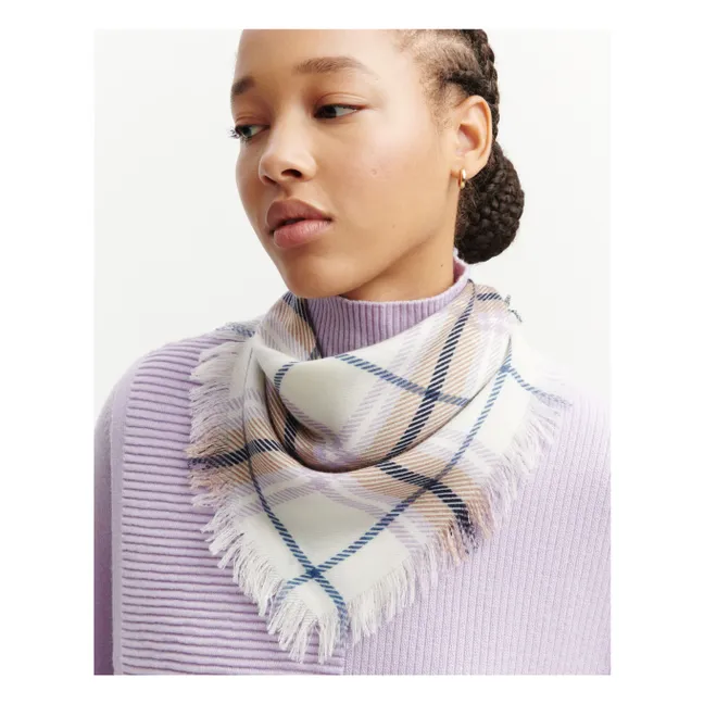 Mini Carré Tartan Cashmere Scarf | Mauve
