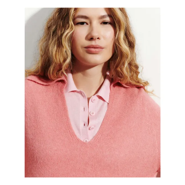 Polo de cachemira de alpaca y seda | Rosa Bombón