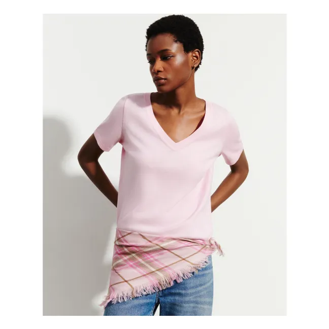 Mini Carré Tartan Cashmere Scarf | Cherry Wood