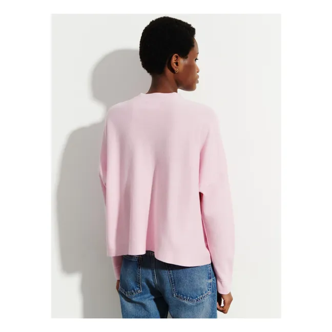 Cardigan Oversize Minimaliste Coton et Cachemire | Rose