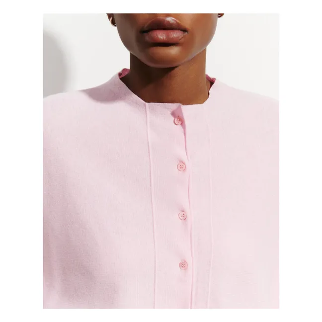 Minimalist Oversize Cotton and Cashmere Cardigan | Pink