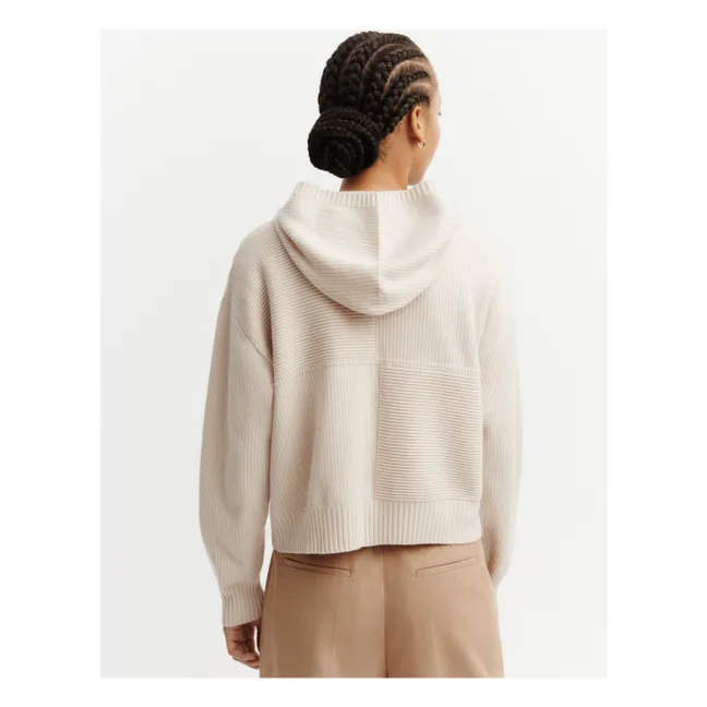 Pull à Capuche Cachemire et Soie | Crème