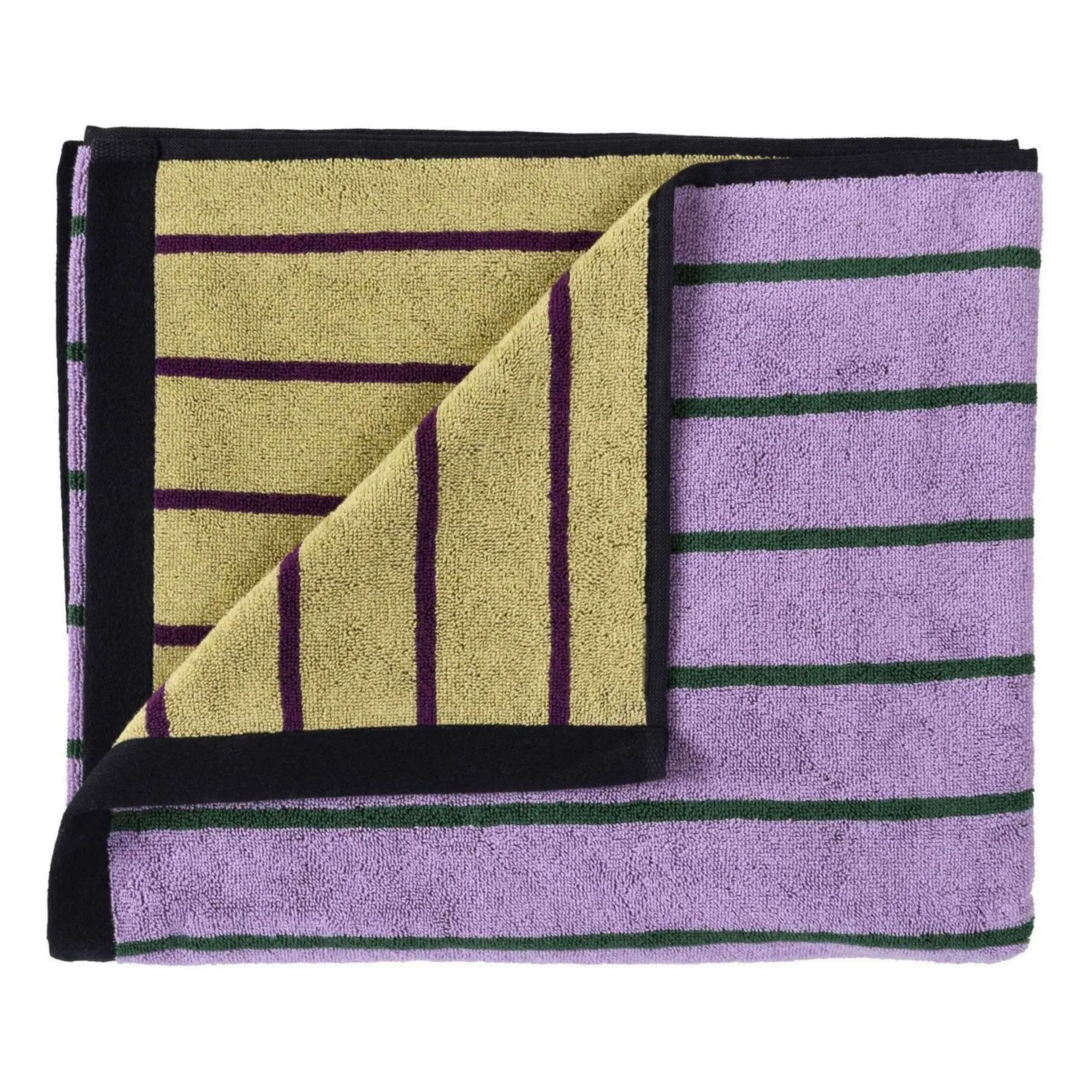 Drap de bain fines rayures Charly | 	Lilas- Image produit n°0