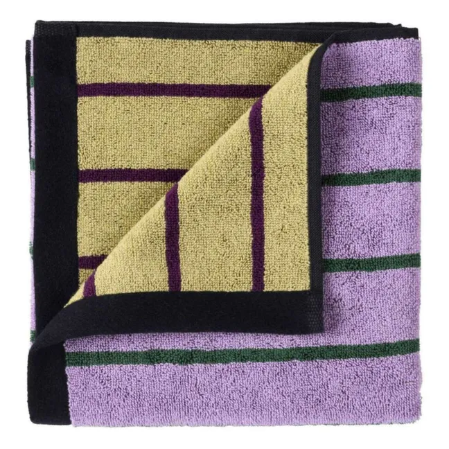Serviette de toilette fines rayures Charly | 	Lilas