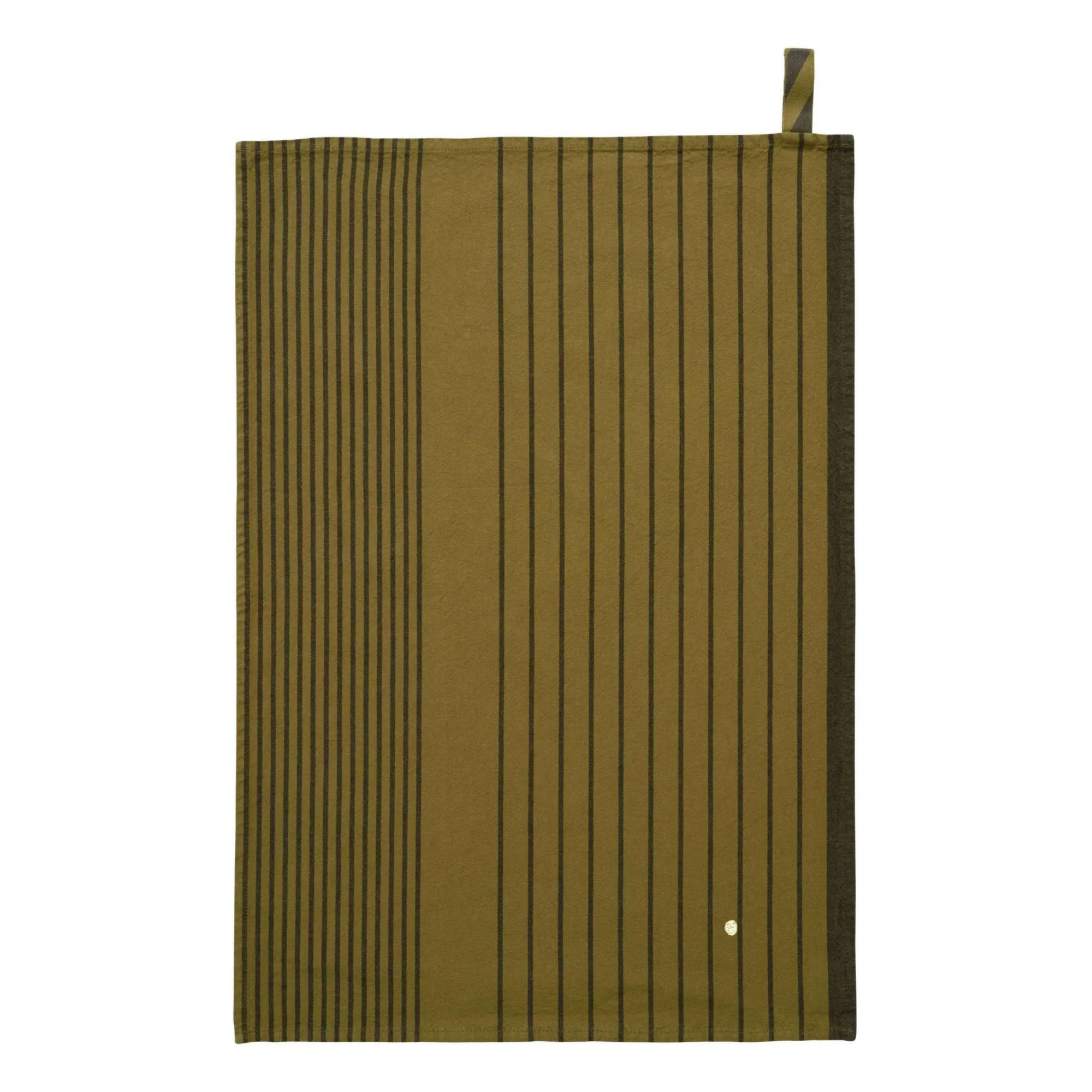 Piero cotton striped tea towel | Camel