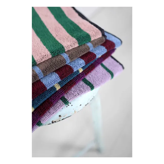 Serviette de toilette fines rayures Charly | 	Lilas