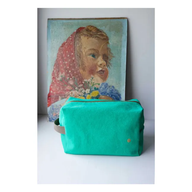 Trousse de toilette cube Iona | Vert Menthe