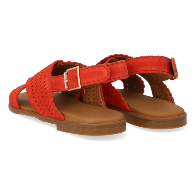 Sandali incrociati in pelle scamosciata | Arancione