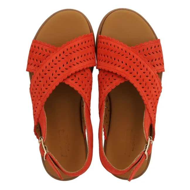 Sandalias de ante con festón cruzado | Coral