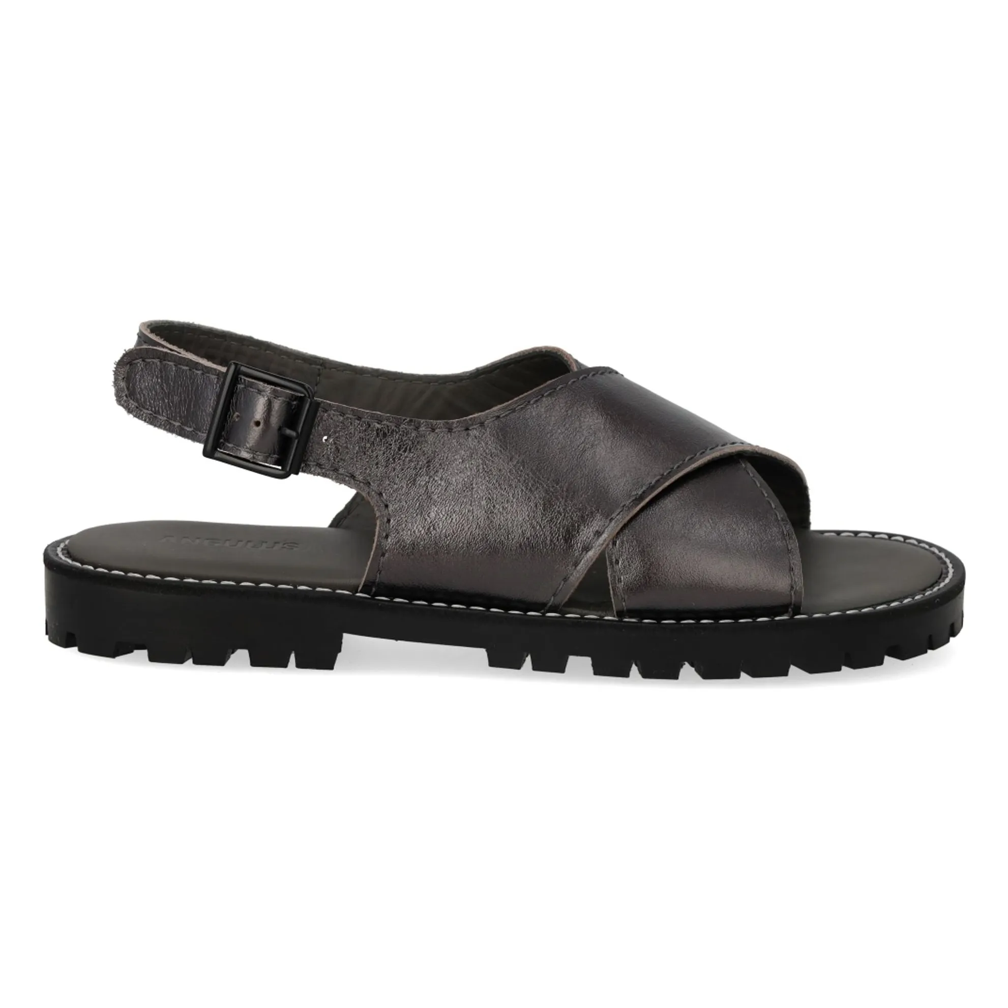Angulus Black Cross-Over Sandals