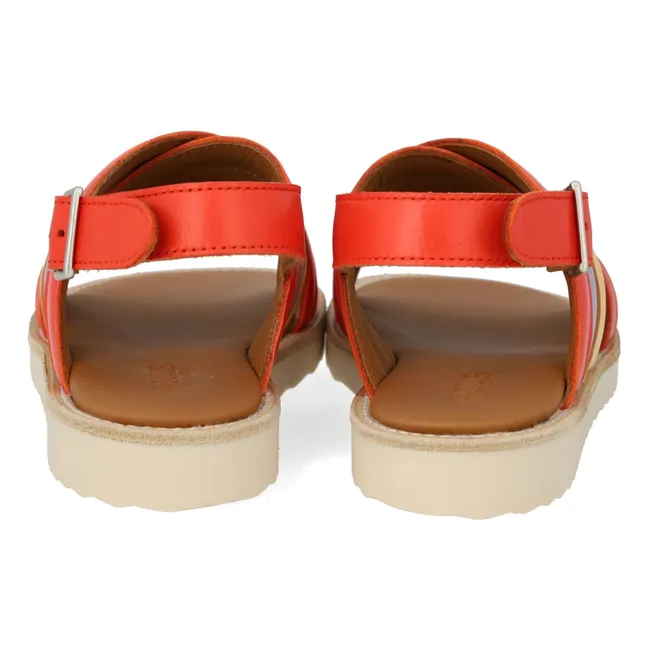 Color Block Crossover Sandals | Pale yellow