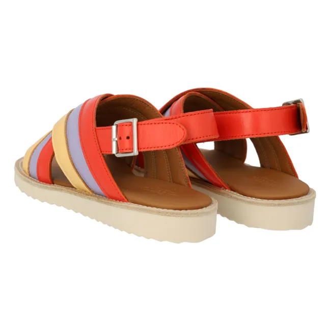 Sandales Croisées Color Block | Jaune pâle