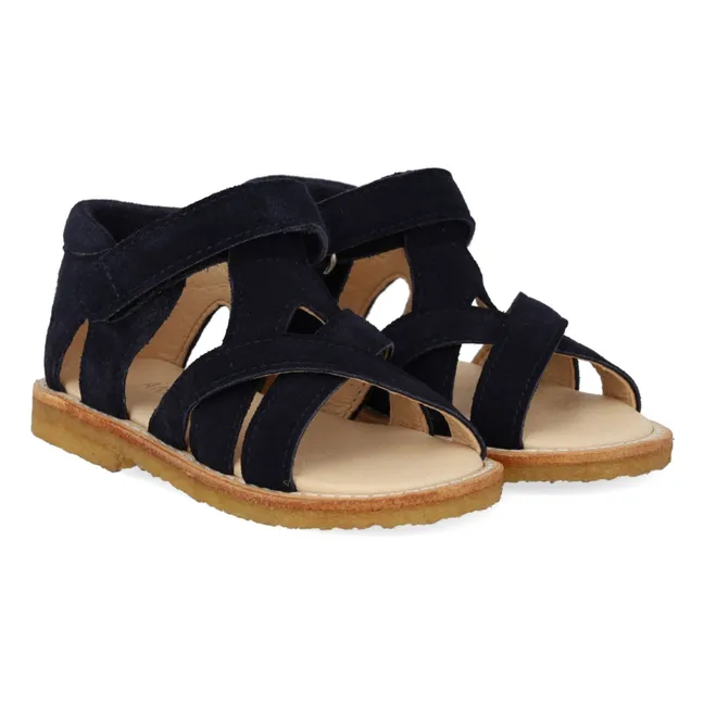 Sandales Croisées Daim | Bleu marine