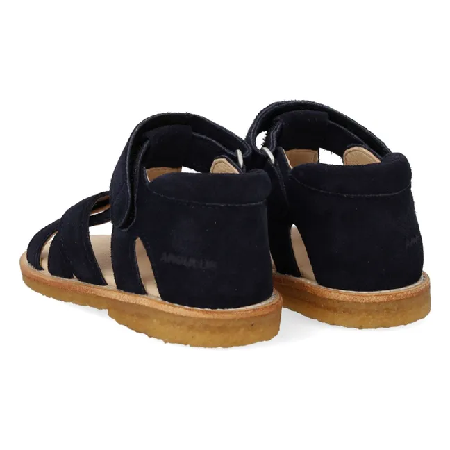 Sandales Croisées Daim | Bleu marine